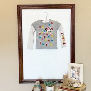 Garanimals GUC Double Sleeve Holiday Novelty Tee Penguin Sparkle Lights Size 4